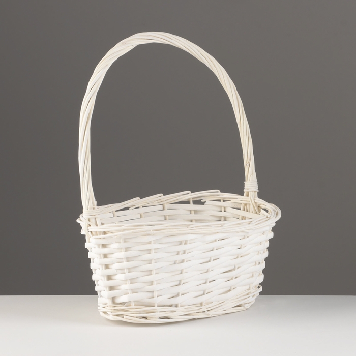 Корзина плетеная, 25х17х11х30 см, белый, ива Корзина плетеная, 25х17х11х30 см, белый, ива