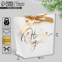 Пакет подарочный новогодний &laquo;С Новым годом&raquo;, 21 х 17 х 7 см