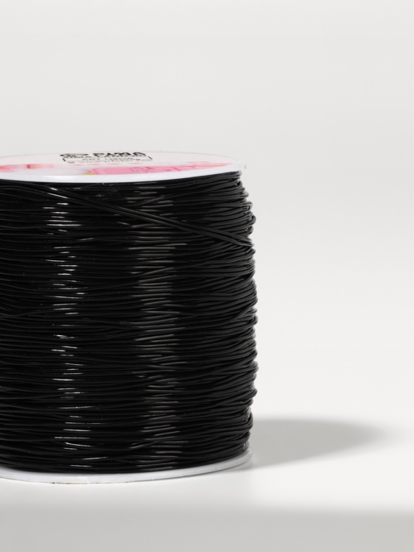 Нить для плетения 100±1м d0,8мм эластичная силикон чёрный АУ Нить для плетения 100±1м d0,8мм эластичная силикон чёрный АУ