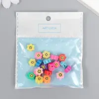 Бусины для творчества PVC "Цветочек-смайл" цветные набор 20 шт 1х1х1 см