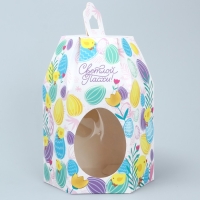 Коробка кондитерская складная, упаковка &laquo;Поздравляю с Пасхой!&raquo;, Пасха, 8 х 8 х 21 см