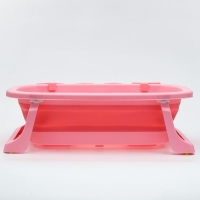 Ванночка детская складная со сливом, «Краб», 67 см., цвет розовый Ванночка детская складная со сливом, «Краб», 67 см., цвет розовый