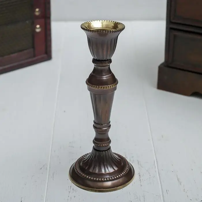 Подсвечник на 1 свечу &laquo;Кали&raquo;, 14&times;6.5&times;6.5 см, латунь