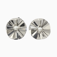 Клипсы &laquo;Тренд&raquo; объёмный цветок, цвет серебро