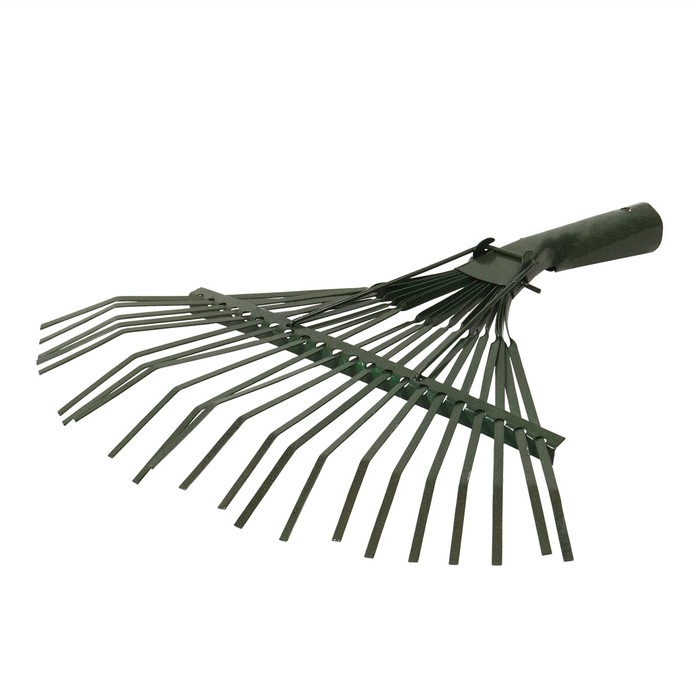 Грабли веерные, пластинчатые, 22 зубца, металл, тулейка 30 мм, без черенка