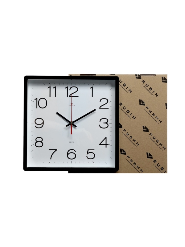 Часы настенные, интерьерные, бесшумные, 30 х 30 см, черные