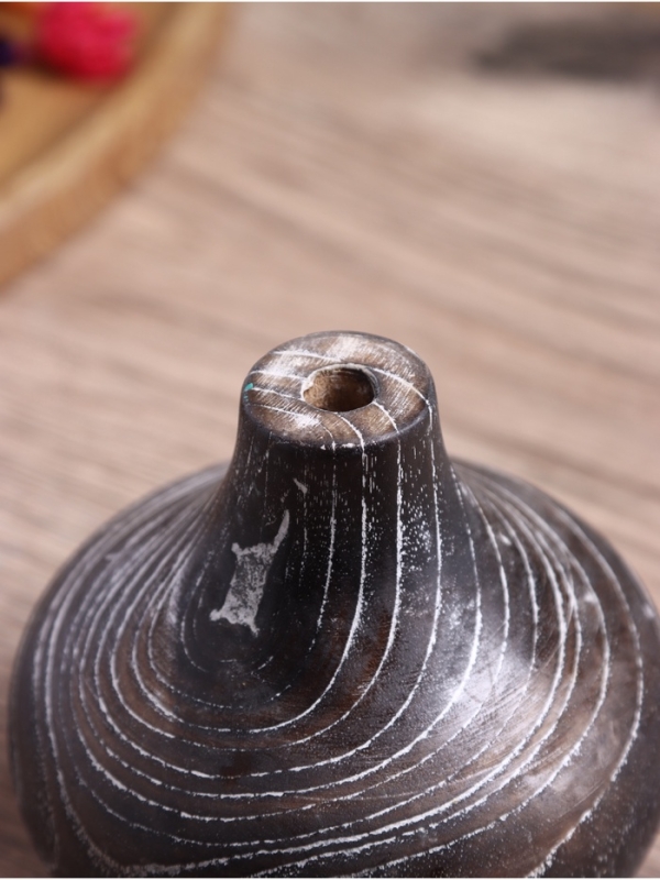 Ваза "Муэрта" дерево Джати, 12х12х8 см, цв. темно-коричневый