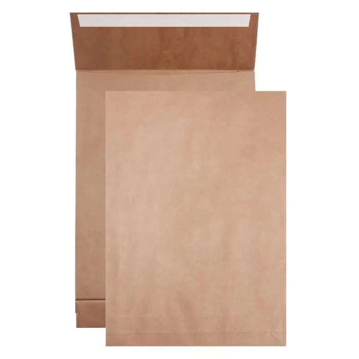 Пакет почтовый крафт C4 229 x 324 х 40 мм, без подсказа, без окна, отрывная лента, 130г/м
