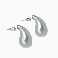 Серьги металл «Капля» микро блёстки, цвет серебро Серьги металл «Капля» микро блёстки, цвет серебро