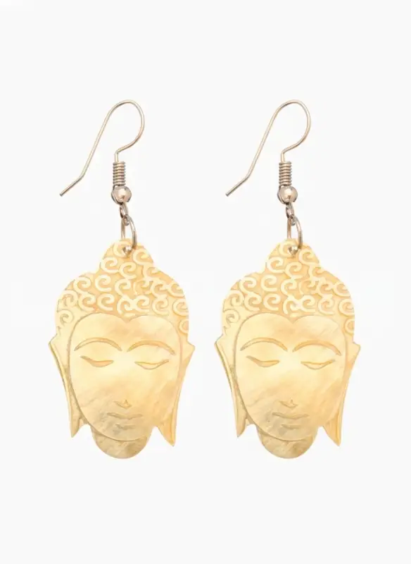Серьги "Будда" ракушка 5,5х2 см