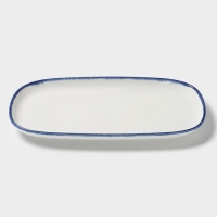 Блюдо овальное Blue Lagoon Magistro 34.5 см, белое, синий