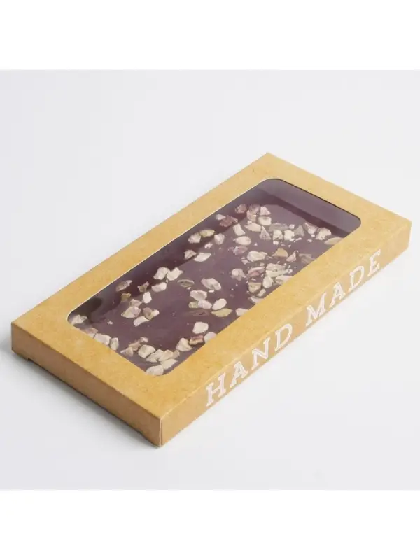 Коробка для шоколада, кондитерская упаковка, &laquo;Hand made&raquo;, с окном, 17.3 х 8.8 х 1.5 см