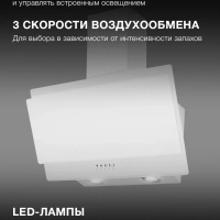 Вытяжка каминная HGH 6830 WG белый