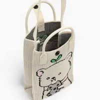 Сумка подр Мишка, 12*4*17, отд на кнопке, дл ремень, белый