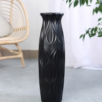Ваза керамика напольная "Криспин" 59х15 см, чёрный Ваза керамика напольная "Криспин" 59х15 см, чёрный