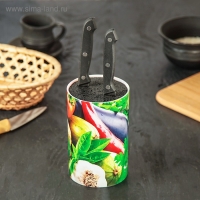 Подставка для ножей с наполнителем Доляна &laquo;Яркоцвет&raquo;, 14&times;9 см, цвет МИКС