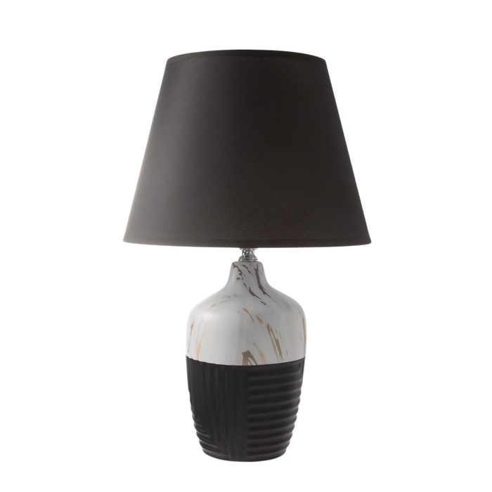 Лампа настольная "Строгие линии" 1х40Вт Е27 черный/белый 25х25х40см