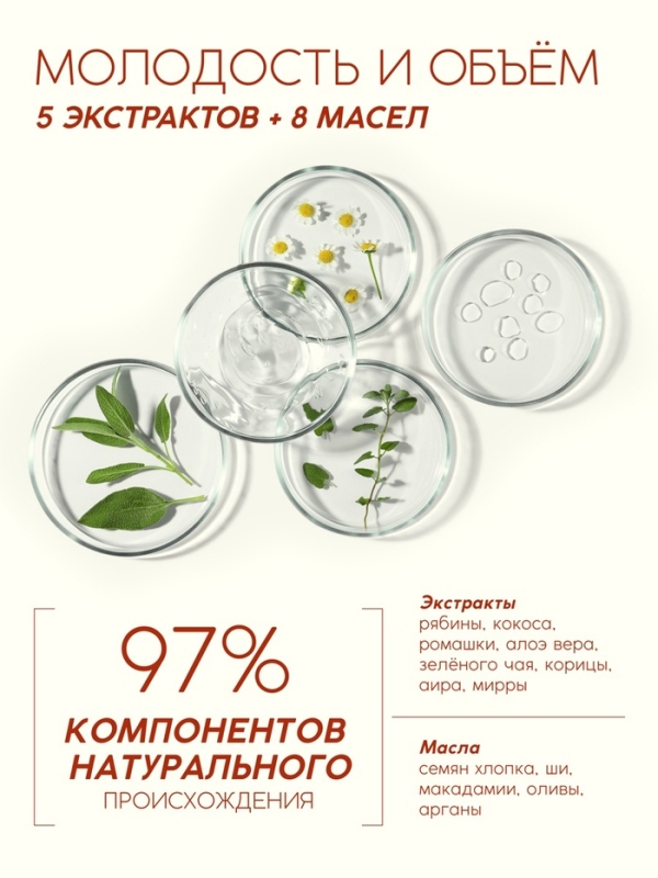 Шампунь для волос, молодость и объем, аромат рябины, 250 мл, Рябина