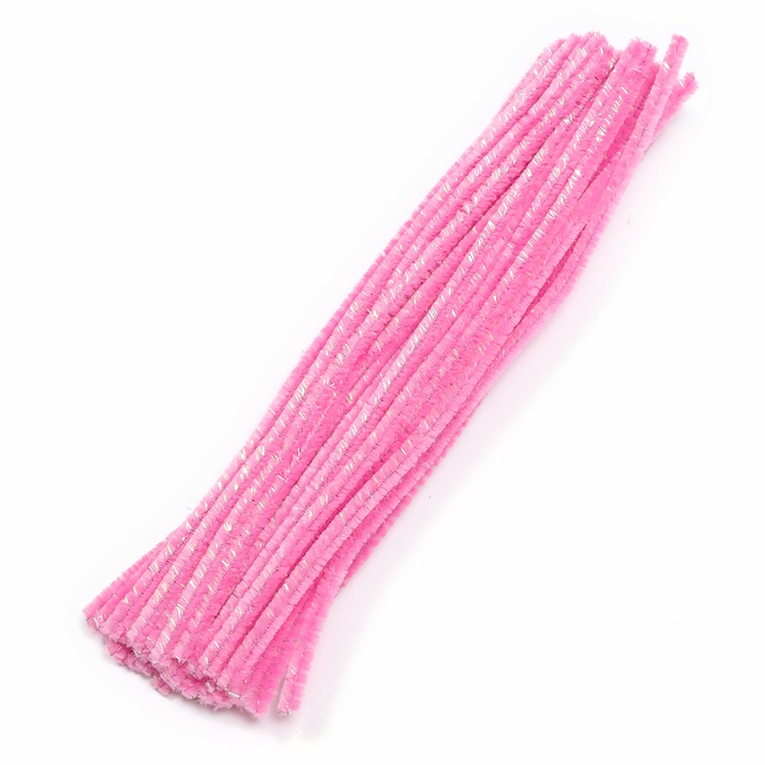 Проволока синельная набор 50 шт., розового цвета, 30 см