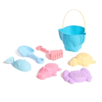 Песочный набор №9 &laquo;Африка&raquo;: ведро, 4 формочки, лопатка, грабли, МИКС