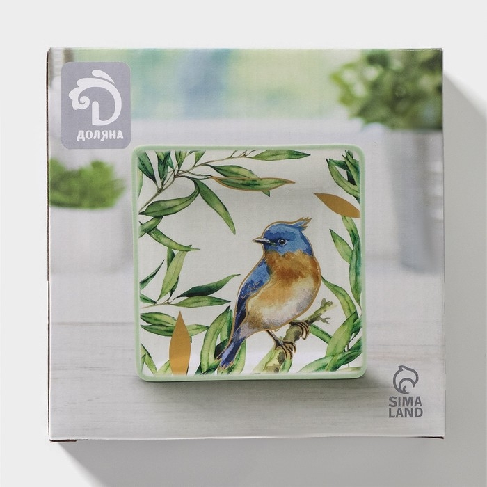 Блюдо сервировочное Доляна &laquo;Весенний вечер&raquo;, 15&times;15 см, цвет белый