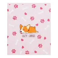 Тетрадь для скетчей А5, 16 листов Lazy corgi, обложка мелованный картон, блок 100 г/м2
