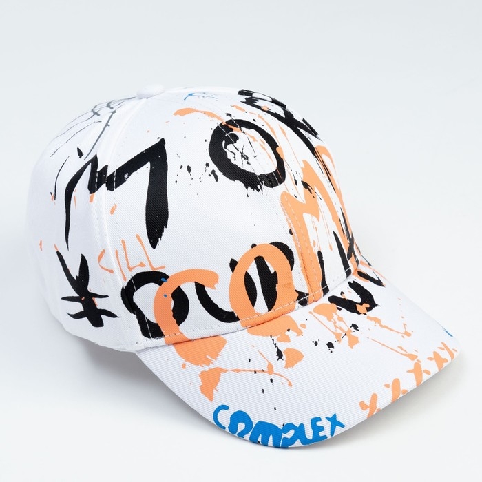 Кепка детская MINAKU &laquo;Граффити&raquo;, цвет белый, размер 54
