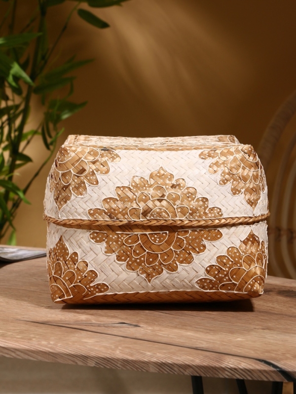 Корзинка плетеная "Манадо" бамбук 24х24х15 см, светлая