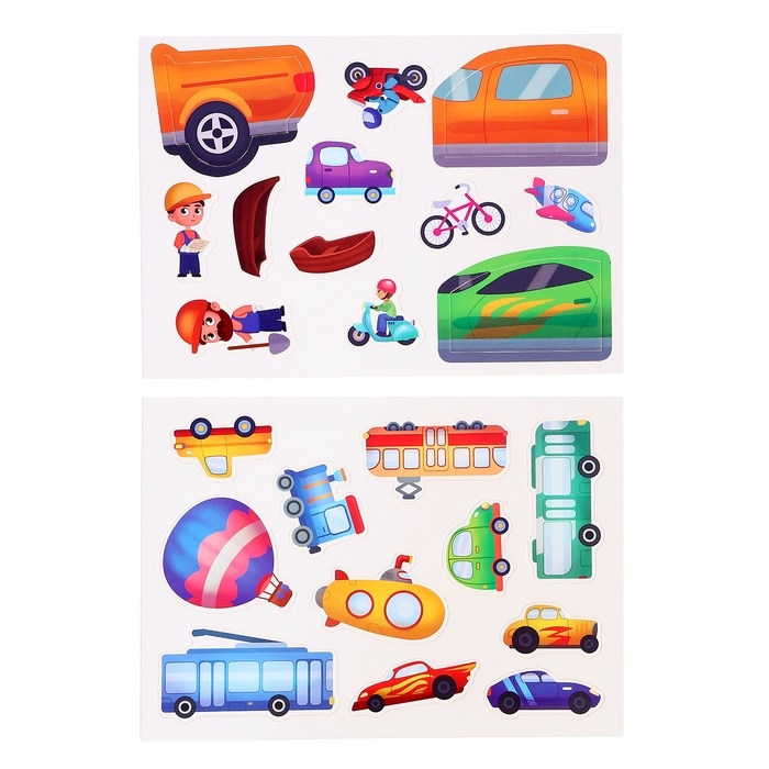 Книга с липучками &laquo;Транспорт&raquo;, 70 липучек