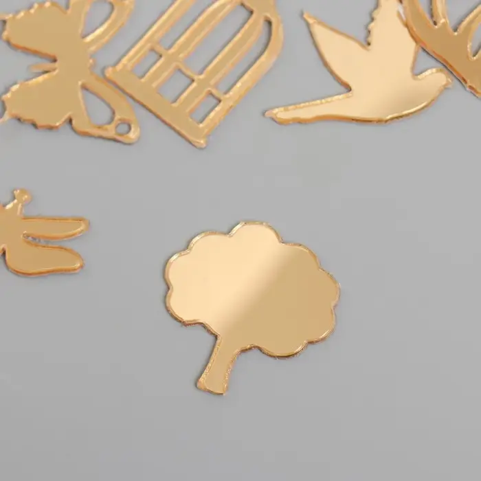 Декор для творчества пластик зеркальный "Парк" набор 6 шт