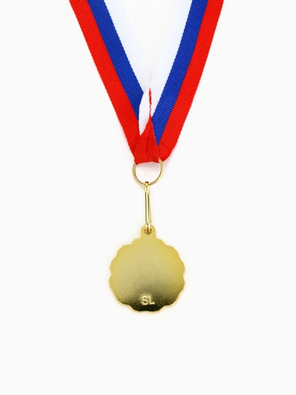 Медаль под нанесение 060 диам 3,2 см. Цвет зол. С лентой