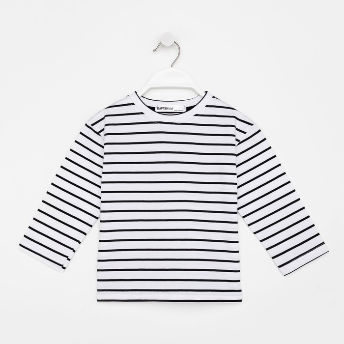 Лонгслив детский в полоску KAFTAN, размер 30 (98-104 см), цвет белый/чёрный Лонгслив детский в полоску KAFTAN, размер 30 (98-104 см), цвет белый/чёрный