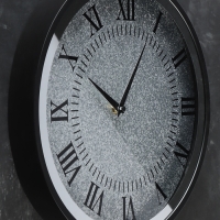 Часы настенные интерьерные &laquo;Блестки&raquo;, плавный ход, d-35 см, серебро