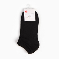 Набор женских носков (3 пары) укороченные, цвет чёрный, размер 36-39 Набор женских носков (3 пары) укороченные, цвет чёрный, размер 36-39