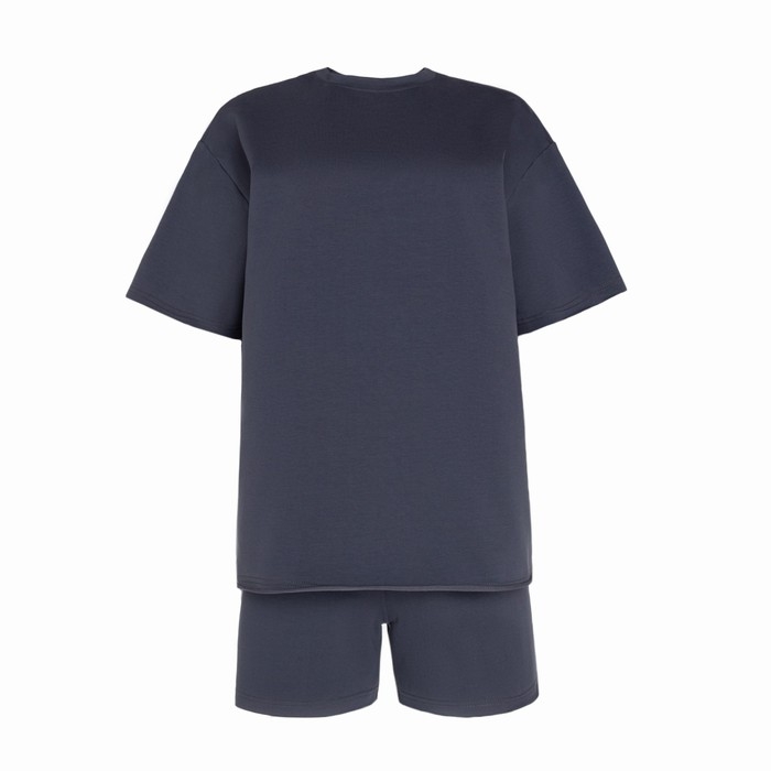Костюм женский (футболка, шорты) MINAKU: Casual Collection цвет графит, размер 48