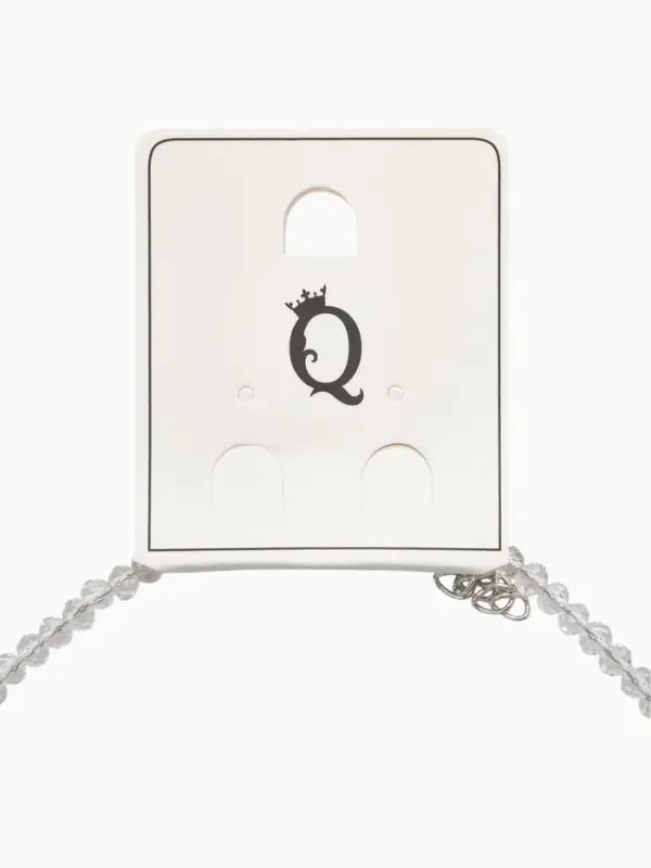 Чокер из бисера &laquo;Хрусталь&raquo;, белый в серебре, 37 см + 5 см доп, цепочка