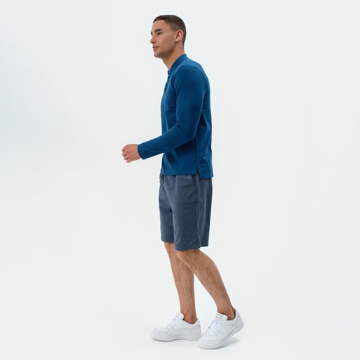 Футболка с дл. рукавом мужская MINAKU цвет синий, р-р 44