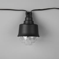 Гирлянда &laquo;Нить&raquo; 5.4 м с насадками &laquo;Диско-шары&raquo;, IP44, тёмная нить, 10 LED, свечение красное/тёплое белое, солнечная батарея