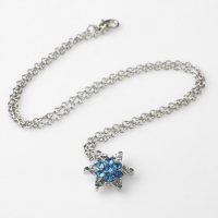 Новый год! Кулон &laquo;Новогодний&raquo; снежинка, цвет бело-голубой в серебре