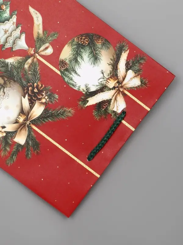 Пакет подарочный новогодний ламинированный, &laquo;Ёлки и шары&raquo; , 18&times;10&times;22.3 см