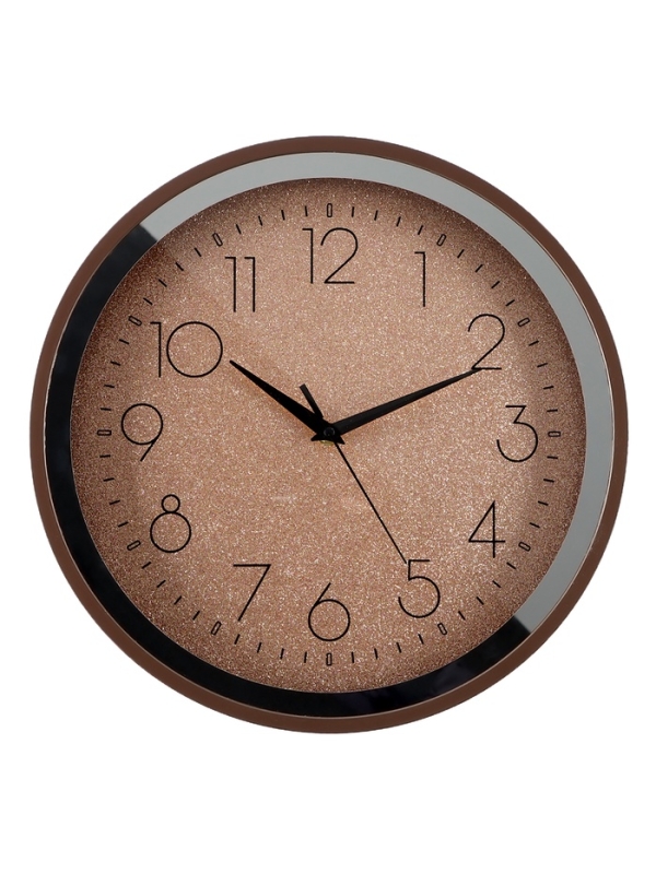 Часы настенные интерьерные &laquo;Блестки&raquo;, плавный ход, d-35 см, золотые