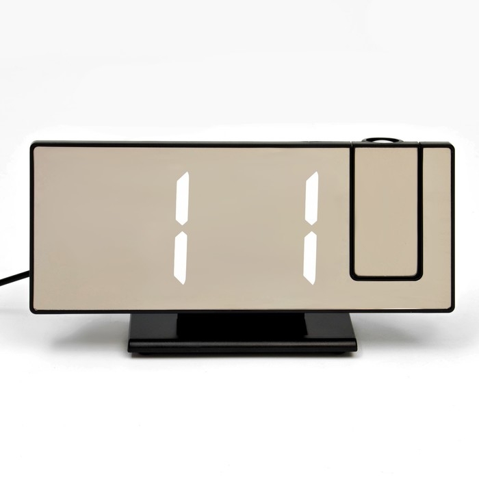 Часы-будильник электронные настольные с проекцией на потолок, 18.4 х 7.5 см, белая цифра