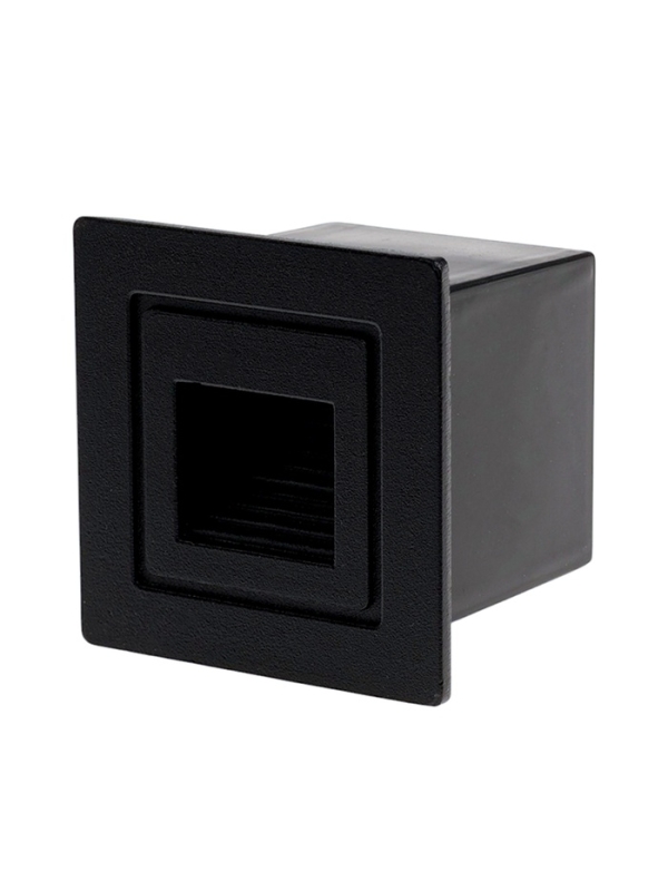 Встраиваемый светильник для лестницы, IP65, 3 Вт, 4000К, 48х48, квадрат, черный