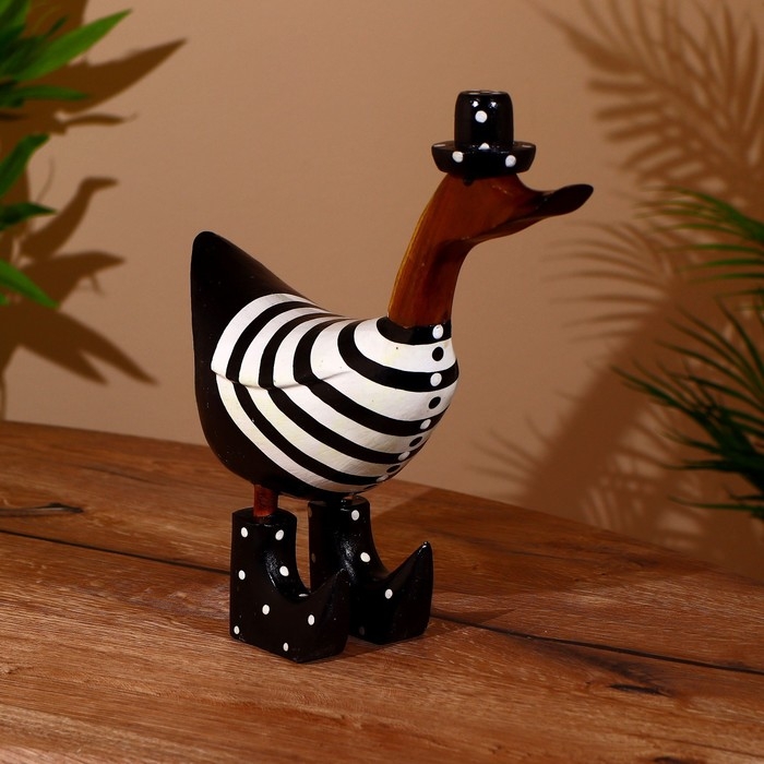 Сувенир "Уточка в ч/б" дерево 25х7х25 см