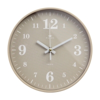 Часы настенные интерьерные "Классика", бесшумные, d-19,5см, корпус бежевый