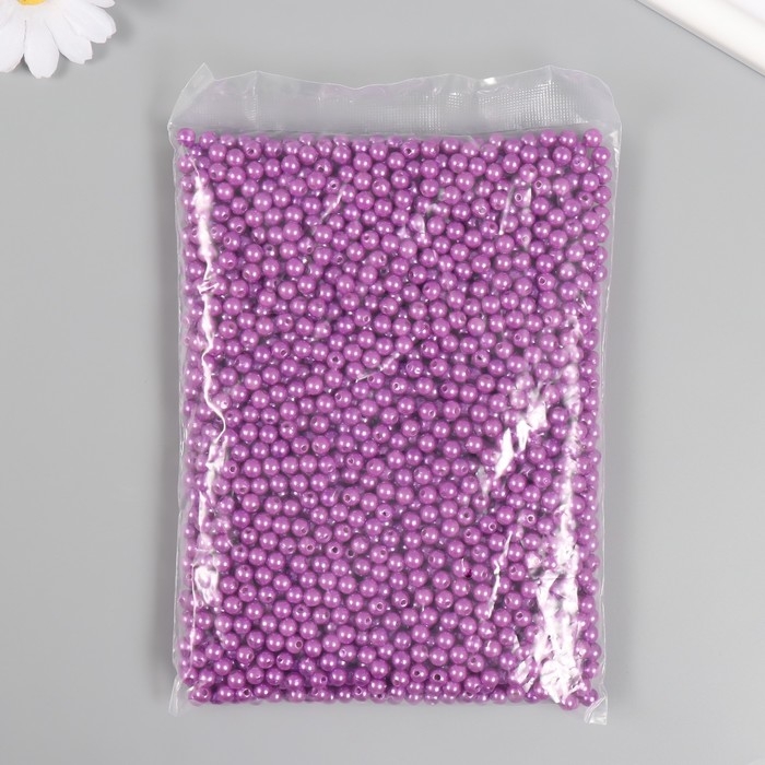 Набор бусин Набор бусин "Жемчуг" d 6 мм, 250 гр, сиреневый