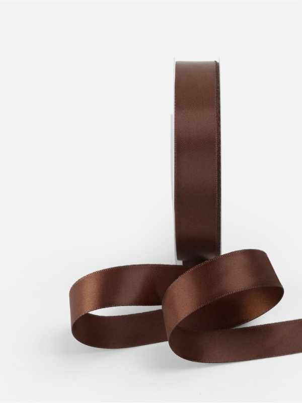 Лента атласная двухсторонняя №0850 20мм*25&plusmn;1м орехово-коричневый TR