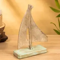 Сувенир "Парусник" 6х17х24 см, алюминий, дерево