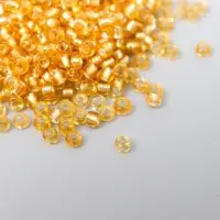Бисер круглый 12/0 в бутылочке "Золотистая корица" прозрачно-цветной 20 гр