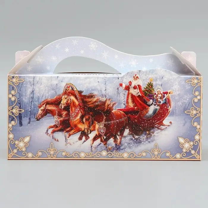 Коробка подарочная новогодняя складная &laquo;С Новым годом!&raquo;, 23 х 10 х 10 см